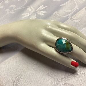 BARSE Sterling ring, teardrop, turquoise, beautiful size 7